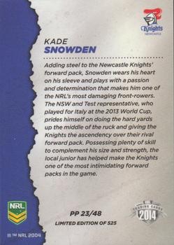 2014 ESP Elite - Pride and Passion #PP23 Kade Snowden Back